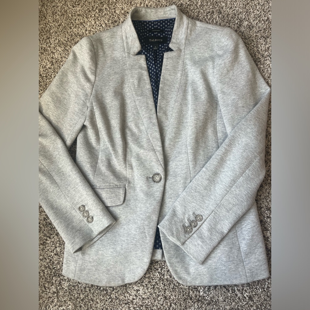 Talbots Size 2 Heather Gray Blazer